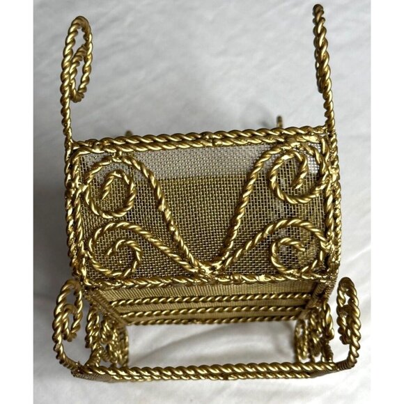 Sleigh Gold Metal Wire Centerpiece Holiday Decor Floral Display Craft Christmas - Picture 5 of 16